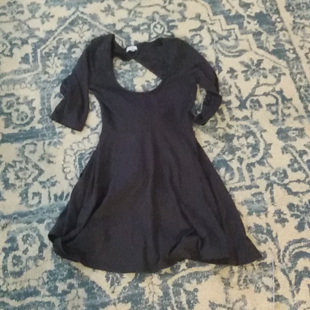 Tobi navy Cotton open back toe mini dress s